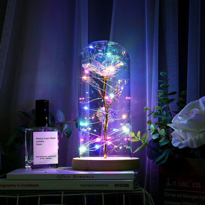 Galaxy Eternal Rose in Glass Dome