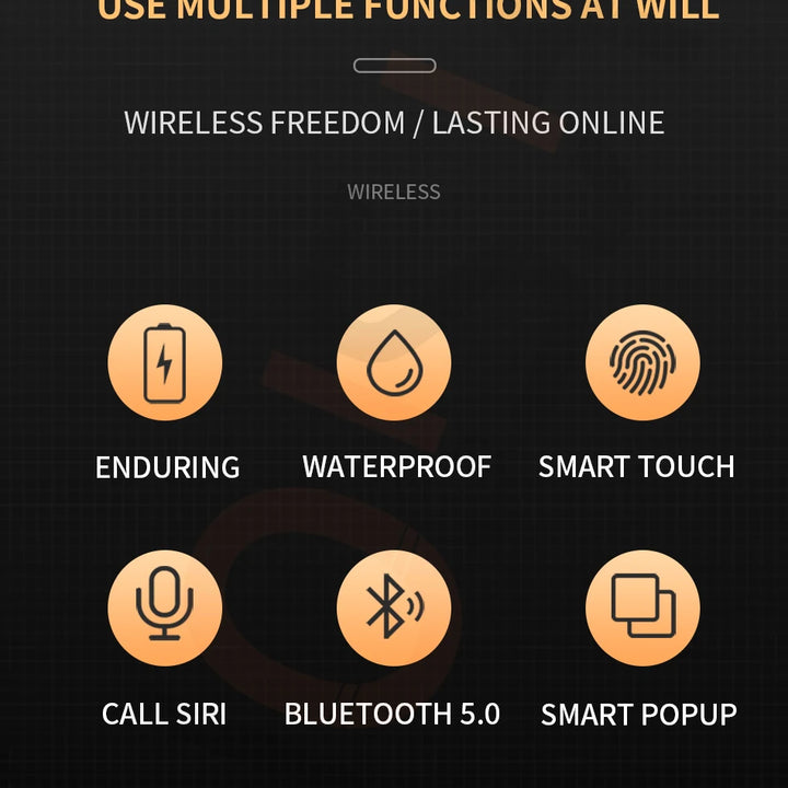 Pro 6 TWS Bluetooth Earbuds - Stereo Sound & Charging Case