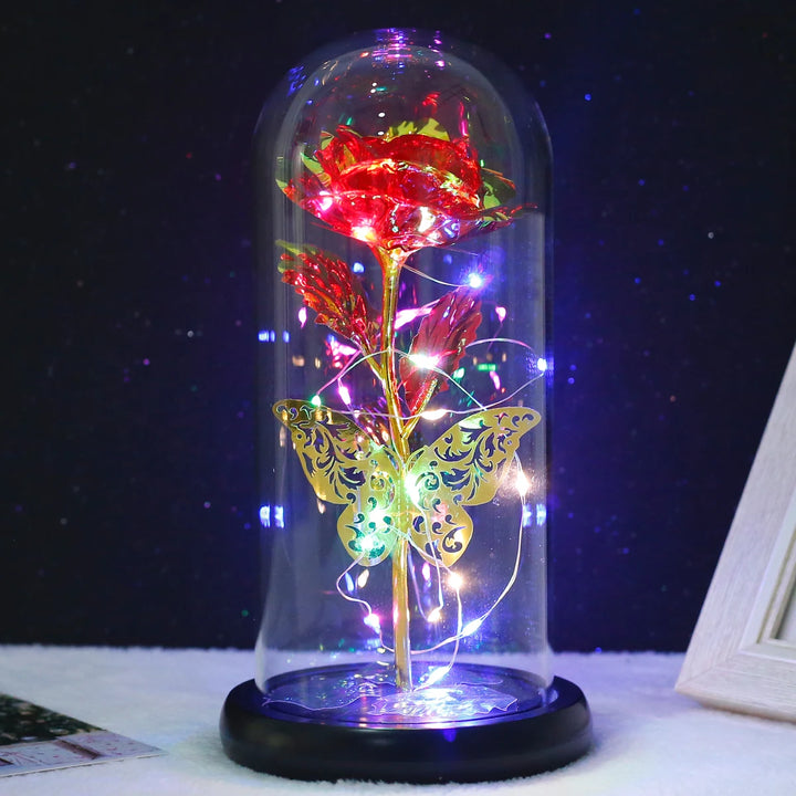 Galaxy Eternal Rose in Glass Dome