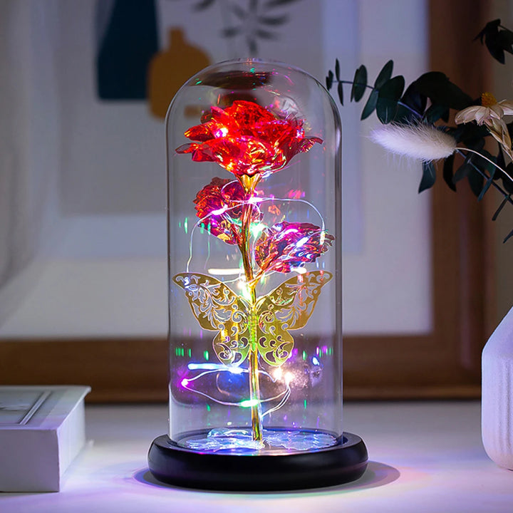 Galaxy Eternal Rose in Glass Dome