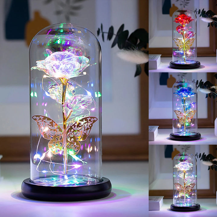 Galaxy Eternal Rose in Glass Dome