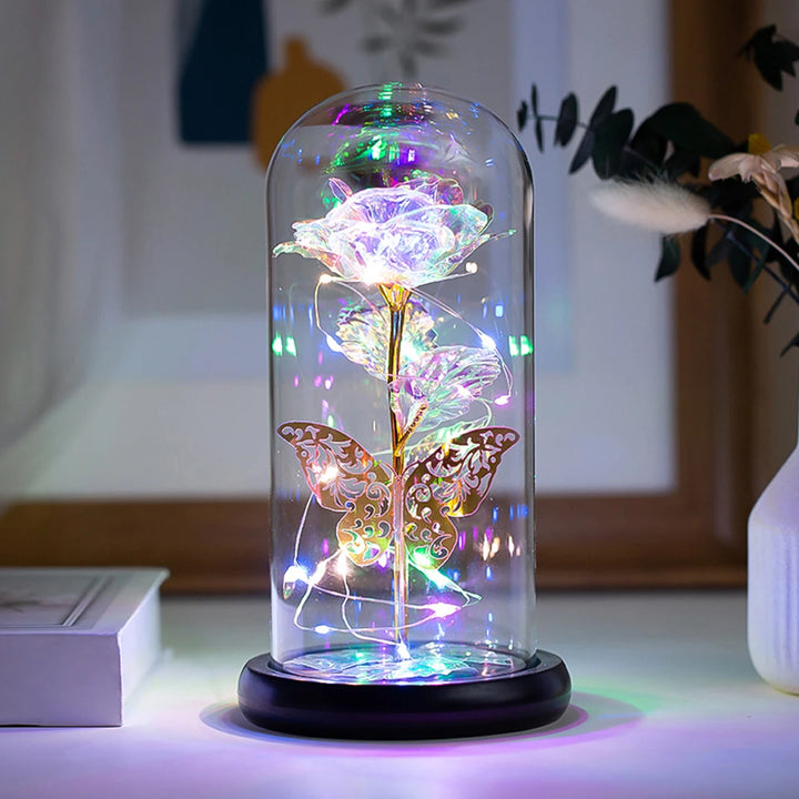 Galaxy Eternal Rose in Glass Dome