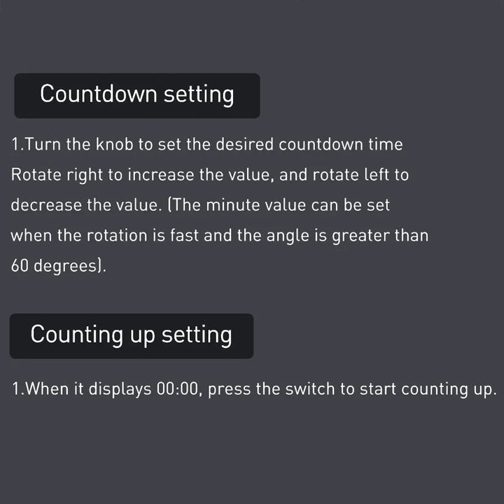 Magnetic LED Digital Timer – Silent Countdown Clock with Rotary Control for Kitchen, Study & Cooking