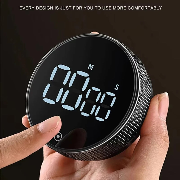 Magnetic LED Digital Timer – Silent Countdown Clock with Rotary Control for Kitchen, Study & Cooking