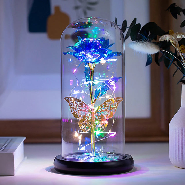 Galaxy Eternal Rose in Glass Dome