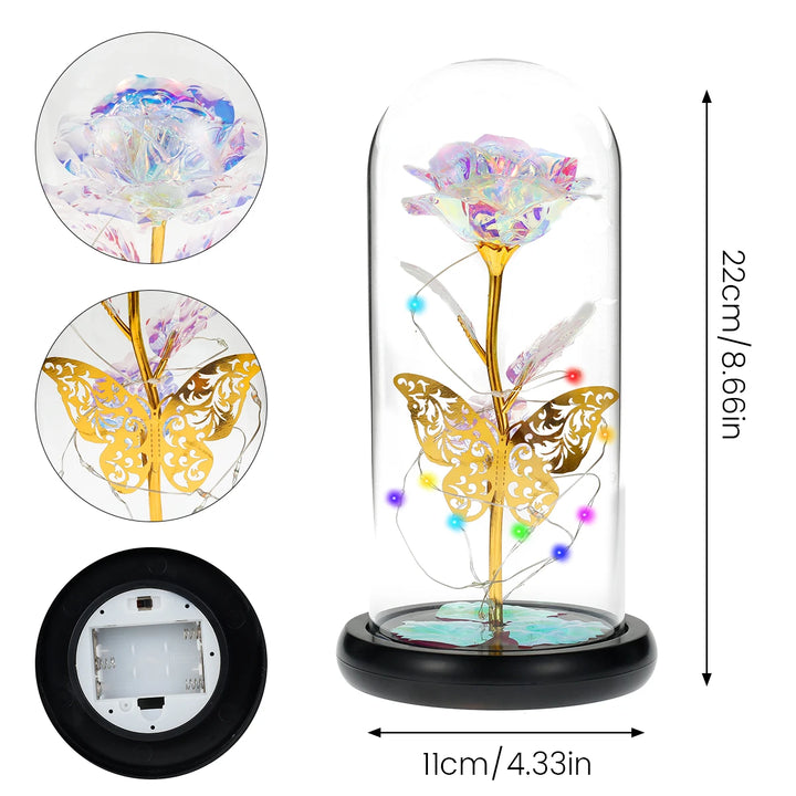 Galaxy Eternal Rose in Glass Dome