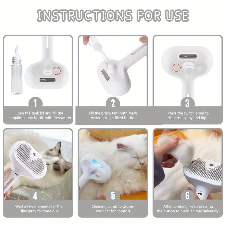 Pet Spray Grooming Comb – De-shedding & Styling Tool for Dogs and Cats