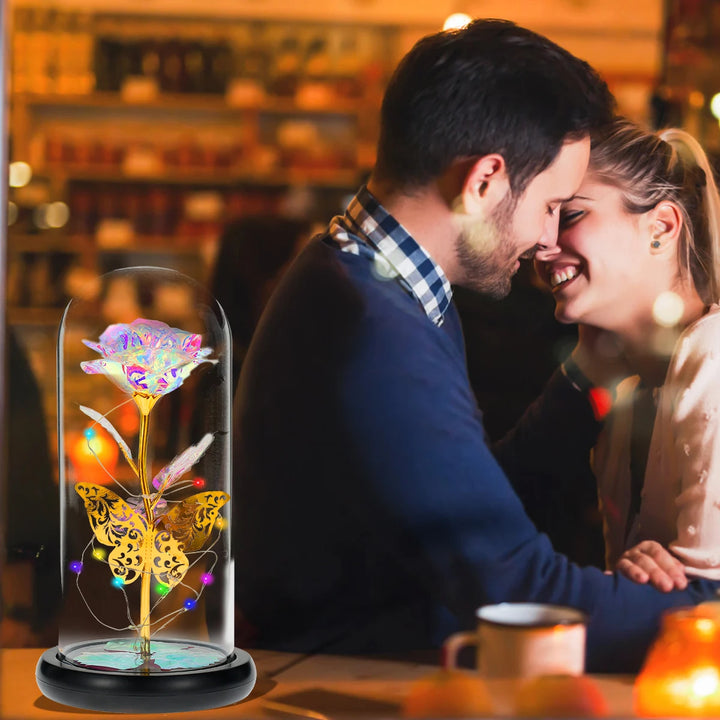 Galaxy Eternal Rose in Glass Dome