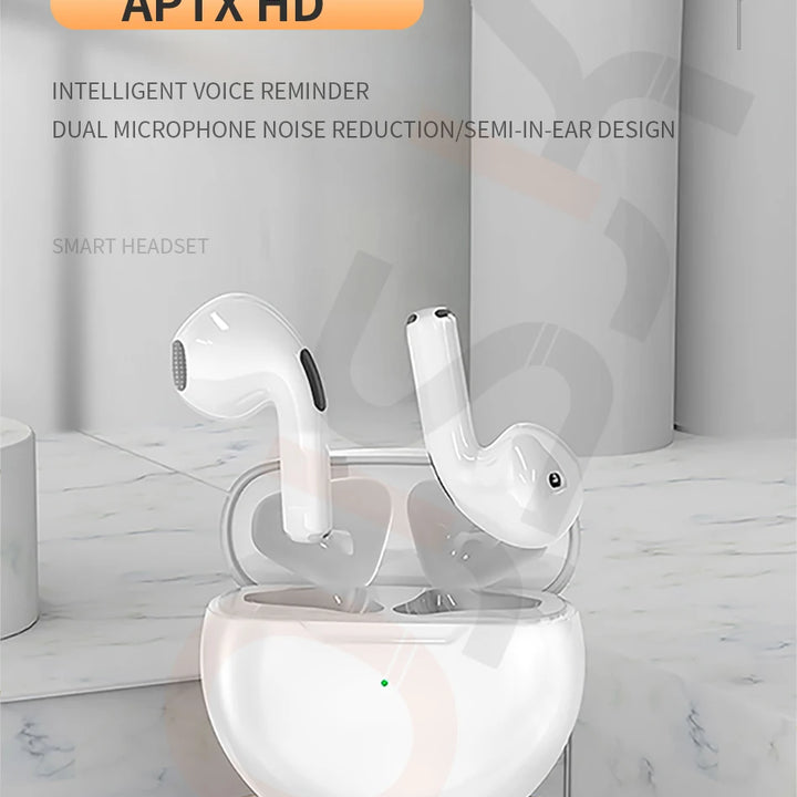 Pro 6 TWS Bluetooth Earbuds - Stereo Sound & Charging Case