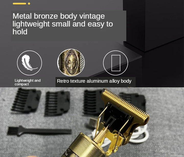 T9 Vintage Electric Hair Trimmer for Men – Rechargeable & Stylish