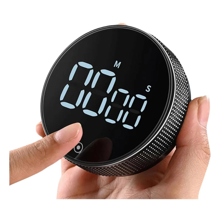 Magnetic LED Digital Timer – Silent Countdown Clock with Rotary Control for Kitchen, Study & Cooking