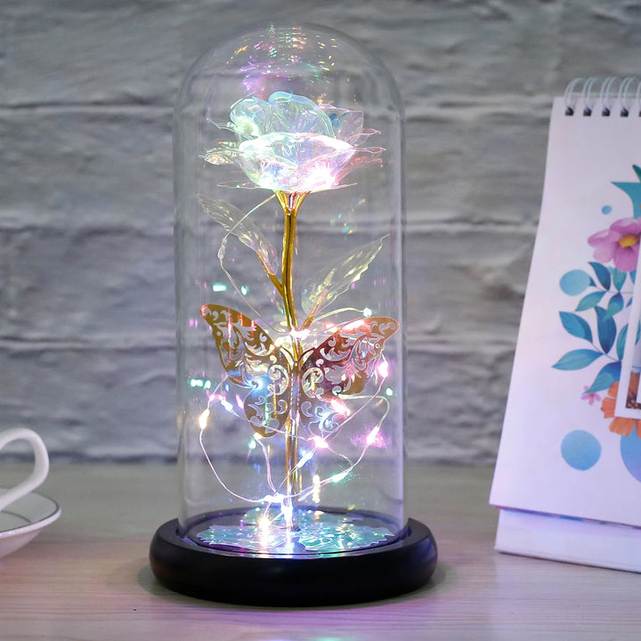 Galaxy Eternal Rose in Glass Dome
