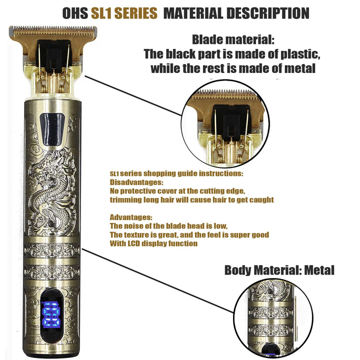 T9 Vintage Electric Hair Trimmer for Men – Rechargeable & Stylish