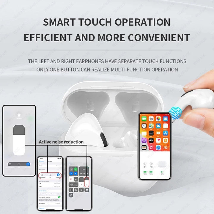 Pro 6 TWS Bluetooth Earbuds - Stereo Sound & Charging Case