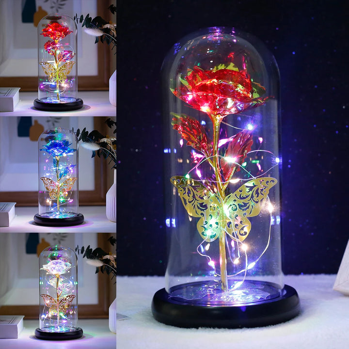Galaxy Eternal Rose in Glass Dome