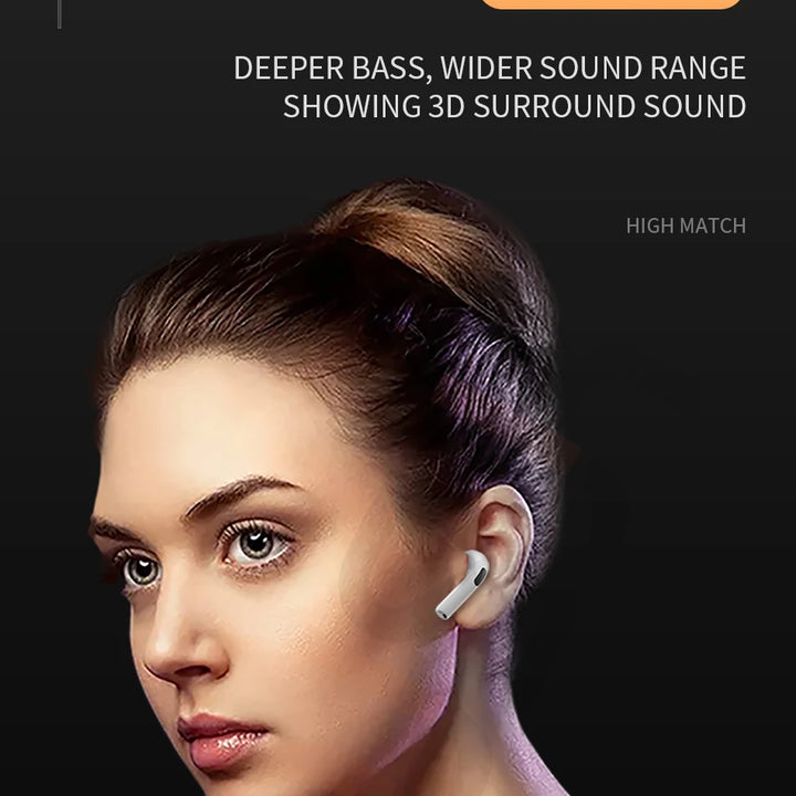 Pro 6 TWS Bluetooth Earbuds - Stereo Sound & Charging Case